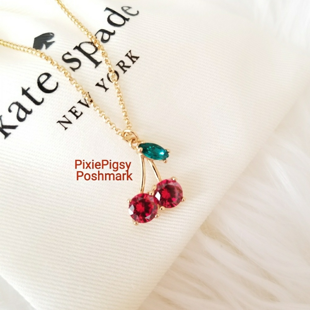 Kate Spade Ma Cherie Cherry Gold Pendant Necklace - Picture 2 of 4